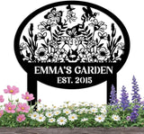 Metal Signs Customized, Personalized Garden Stake Metal Sign, Custom Garden Name Sign, Custom Date Sign with Stakes for Outside, Home Backyard Decor, Farmhouse Patio Decorations, Housewarming Gift