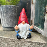 Middle Finger Gnome Statue 7.8in， Naughty Garden Gnome Statue Decoration and Lawn Ornament - Funny Garden Gnomes for Outdoor or Home Decor