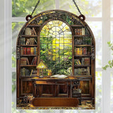 Jesuspirit - Window Hanging Suncatcher – Crystal Clear Acrylic & Wood Sun Catcher for Home Decor, for Women (Your Library, 8 Inches)