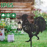 2Pack Solar Outdoor Garden Lights Stakes Solar Metal Flower Rooster Lawn Deco Statue Ideal for Chicken Lovers for Yard Art, Outside, Patio, Outdoor Decor, Garden Decorations, Lawn Ornaments