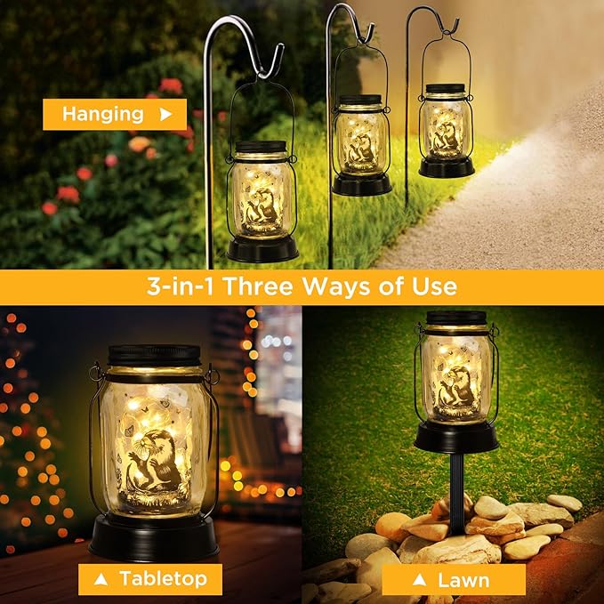 kyoryuger Otter Gifts for Women/Men River Otter Lovers Solar Lantern Mom Birthday, Mothers Day, Animal Solar Garden Decoration Outside for Yard, Patio,Backyard,Porch