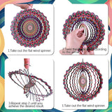 Stainless Steel Wind Spinner- 2Pcs 10 in Indoor Outdoor Garden Decoration, Unique Gift for Women, Men, Holidays (B)