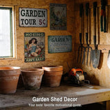 Funny Garden Signs for Outside Garden Decor Wall Art - Gardening Gifts for Women Plant Lovers Gardeners Green House Decor, Hoeing Ain't Easy Sign 12x8 Inch