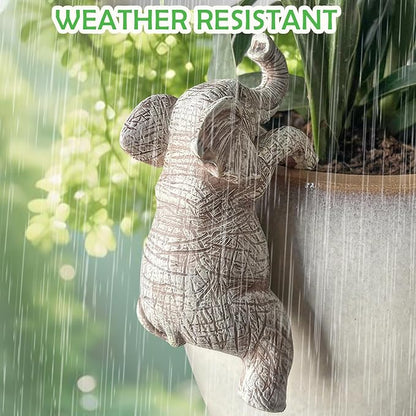 Elephant Resin Decorative Garden Statue – Outdoor Yard Art and Lawn Ornament, Gifts for Women & Men, Elephant Lover Sculpture, Patio & Garden Decor