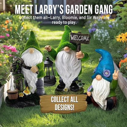 Garden Gnomes Outdoor with LED Solar Light - 11’’ Spring Season Gnome - Funny Decorations, Ornaments - Home, Yard, Patio, Solar Lantern Garden Statues - Housewarming, Birthday