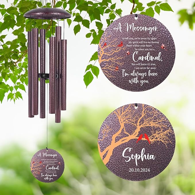 ASTARIN Outside Wind Chimes for Loss of Loved one, Personalized Sympathy Gift for Loss Mother/Father, Windchimes Outdoors Condolences Gift for Women/Men, Garden Decoration, Produced in USA