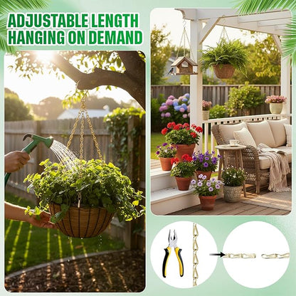 EBOOT 2 Pcs Hanging Chain for Bird Feeders, Planters, Lanterns and Ornaments(19.7 Inch,Gold)