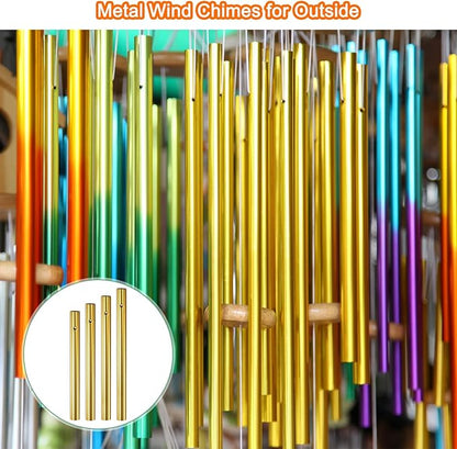 M METERXITY 16-Pack Wind Chime Tubes, 4 Sizes Aluminum Metal Wind Bell Empty Tubes for Outside/Adults Arts and Crafts/DIY [Gold]