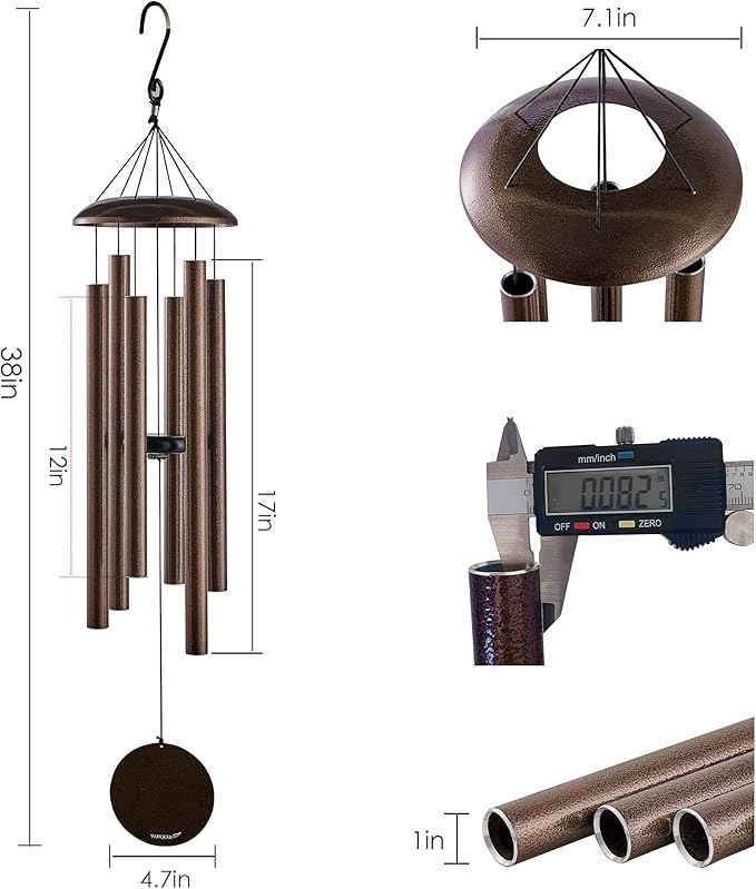 Wind Chimes for Outside Deep Tone - 38'' Wind Chimes Outdoor Clearance, Deep Tone, Windchimes Outdoors, Memorial Gift, Sympathy Gift, Garden Patio, Home Décor, Bronze