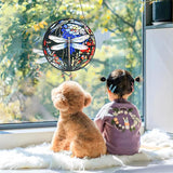 Stained Glass Window Hanging - Dragonfly Suncatcher for Door Terrace Garden Kitchen Home Decor, Sun Catchers Decoration for Christmas, Mother's Day and Birthday Gifts for Women, Men, and Mom 9.8 in