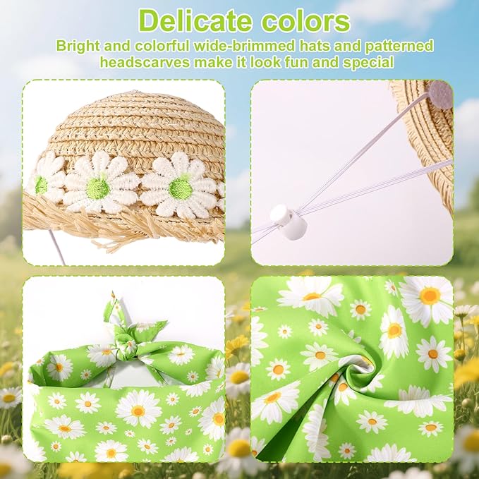 Lyreh Goose costume straw hat scarf costume, used for lawn sculpture, outdoor garden, courtyard, terrace decoration