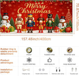 IVN Christmas Garage Door Banner 13x6ft Black Nutcracker Christmas Porch Banner Decorations Snowman Merry Christmas Garage Door Cover Decoration Home Door Front Yard Decor for Xmas Eve Holiday Outdoor