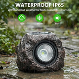 Candieslife Solar Rock Lights Outdoor Garden Waterproof - Super Bright LED Solar Spotlights, Solar Powered Landscape Path Decorative Garden Stone Lights for Pathway, Walkway, Yard, Patio (2 Pack)