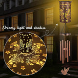 YHmall Cardinal Wind Chimes for Outside, Solar Hanging Lights Windchimes Outdoor Cardinal Gifts for Women, Mom, Memorial Wind Chimes Garden Decor as Gifts for Women