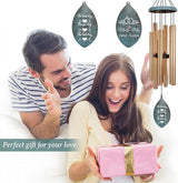 ASTARIN Personalized 20th 50th Anniversary Wind Chime, Happy Anniversary Wedding Valentine's Day Gift for Wife Husband Men Women, Golden Keepsake Decorations for Parents Couples(Produced in USA)