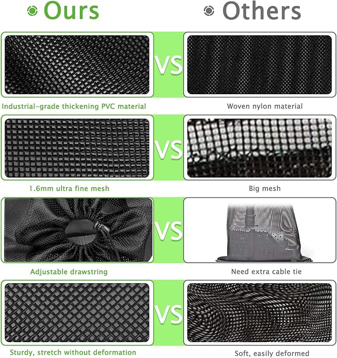 24" x 26" Upgrade Large Pump Barrier Bag, Pond Filter Box, Black Media Bag Pump Mesh Bag (24" x 26", Black)