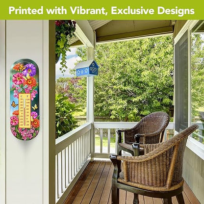 Briarwood Lane Zinnias in Bloom Metal Thermometer