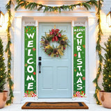 Ivenf Outdoor Christmas Decorations Yard: Cute Green White Front Porch Sign Banner, Welcome Merry Christmas Candy Decorations for Home, Indoor Outdoor Xmas Wall Front Door Yard Garage Décor
