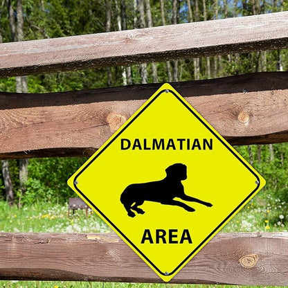 Caution Dalmatian Crossing XING Tin Sign Dalmatian Dog Area Warning Street Sign Dalmatian Novelty Caution Road Sign for Man Cave Yard Garage Porch 12x12in