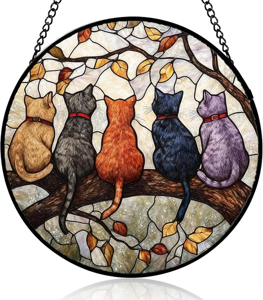 Sun Catchers Indoor Window, Suncatchers for Windows Hanging with Ripple Texture, Acrylic Light Catcher Non-Glass, Durable Window and Garden Hanging Decor