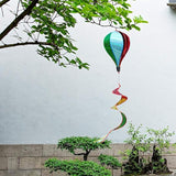 ASkinds 2Pcs Hot Air Balloon Wind Spinner Rainbow Whirl Hanging Ornament Spinning Balloon Windmill Toy Set for Outdoor Garden Patio Yard Home Decoration