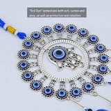 BWINKA Blue Evil Eye Hanging Decoration Ornament Metal Wind Chimes for Home Garden Gift Decoration (Eye-R-Y6)