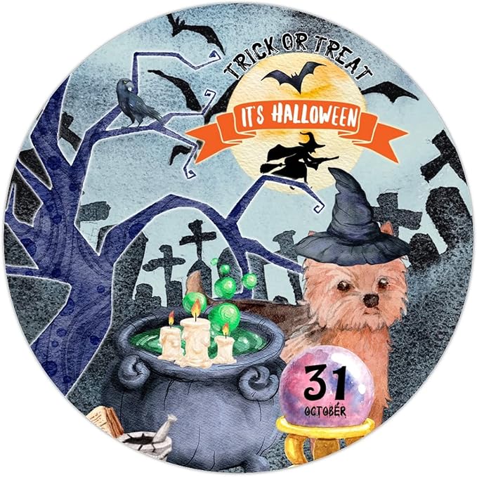 Retro Metal Sign 12"x12",Happy Halloween Scary Night Grave Witch Bats Trick Or Treat Dog Aluminum Tin Metal Sign for Home Living Room Bedroom Garden Farm Patio Decor Wall Art Poster