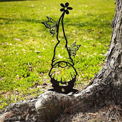 RealSteel Metal Garden Gnomes Outdoor – 4 Pack Steel Lawn Ornaments & Statues, Funny Yard Décor, Weatherproof Garden Decorations, Whimsical Yard Art, Holiday Seasonal Décor, Unique Gift for Gardeners
