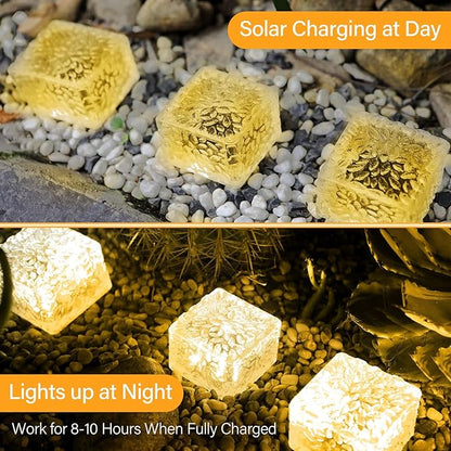JKIMK Solar Brick Lights - Outdoor Waterproof Patio & Garden Decor (3 Packs) for Patio, Yard, Walkway, Pathway
