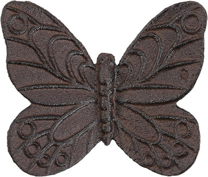 BRASSTAR Cast Iron Butterfly Statue Art Decor for Garden, Lawn, Yard, Patio, Farmhouse, Pond, Backyard, Office Desk Paper Weight Decoration 3.3''(L) Brown TQGJPT837