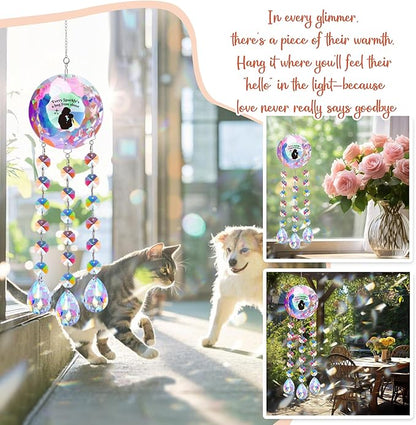 Suncatcher Crystal Memorial Gifts Decor for Loss Mom Daughter Grandma - Every Sparkle’s a Hug from Above, Prism Beads Sympathy Gift for Loss of Mother, Memorial Gifts for Loss of Mom
