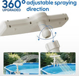Pool Fountain for Above Ground Pools, Pool Sprinkler Upgraded 360° Adjustable Spray, Pool Water Fountain Swimming Accessories, Cooling & Relaxation (Beige)