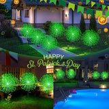 Tujoe 6 Pcs St. Patrick's Day Solar Firework Stake Lights 180 LED 8 Modes Waterproof LED Sparkler Lights Outdoor Decoration for Irish Garden Patio Yard Pathway Walkway Lawn, Green