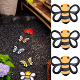 Stepping Stone Yard Walkway Step Stones Set of 3, Animal Stepping Gardening Stone for Flower Beds Lawn Decorative, Path Resin Stepping Stone Ornaments(Color:Bees)