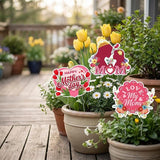 Rngmsi Mothers Day Plant Stakes Flower Pots Signs, 6PCS Happy Mother's Day Metal Garden Stakes Decorative Outdoor, Best Mom Ever Yard Decor for Home Lawn Party Supplies