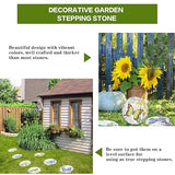 Sungmor 3PC Pretty Garden Stepping Stones, 9.8" Large Concrete Decorative Stones with Beautiful Pattern, Unique Outdoor Lawn Accents, Yard Walkway Flower Bed Wall Shelf Welcome Friends Decorations