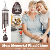 Memorial Gifts for Loss of Mom - 36'' Memorial Wind Chimes for Outside, Sympathy Bereavement Condolence Grief Remembrance Funeral Gifts for Loss of Mother Love One, with S Hook Greeting Card