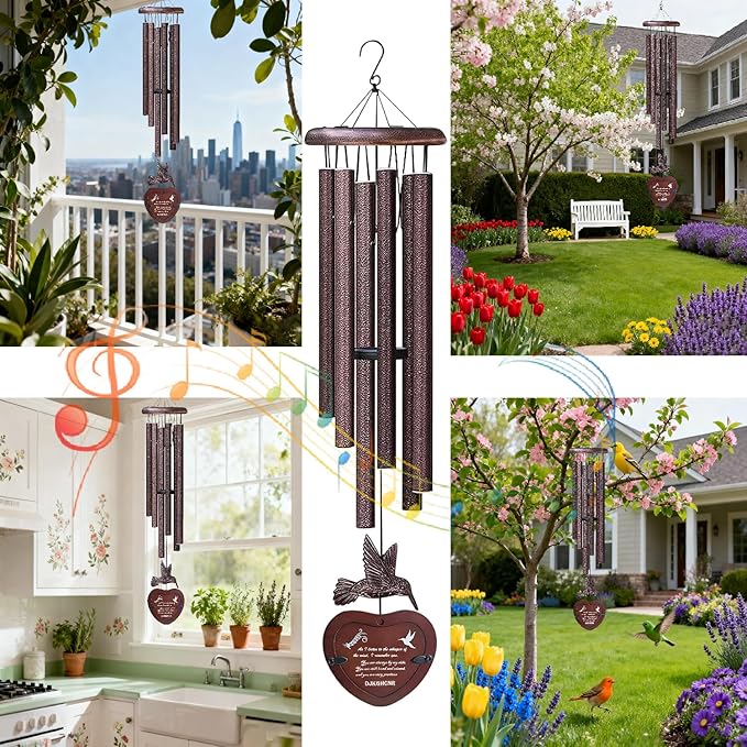 Healing Journey 32-Inch Memorial Wind Chimes for Outside – A Graceful Set of Sympathy Wind Chimes with S-Hook for Easy Hanging, Perfect As A Garden Decor Sympathy Gifts for The Loss of Loved One.