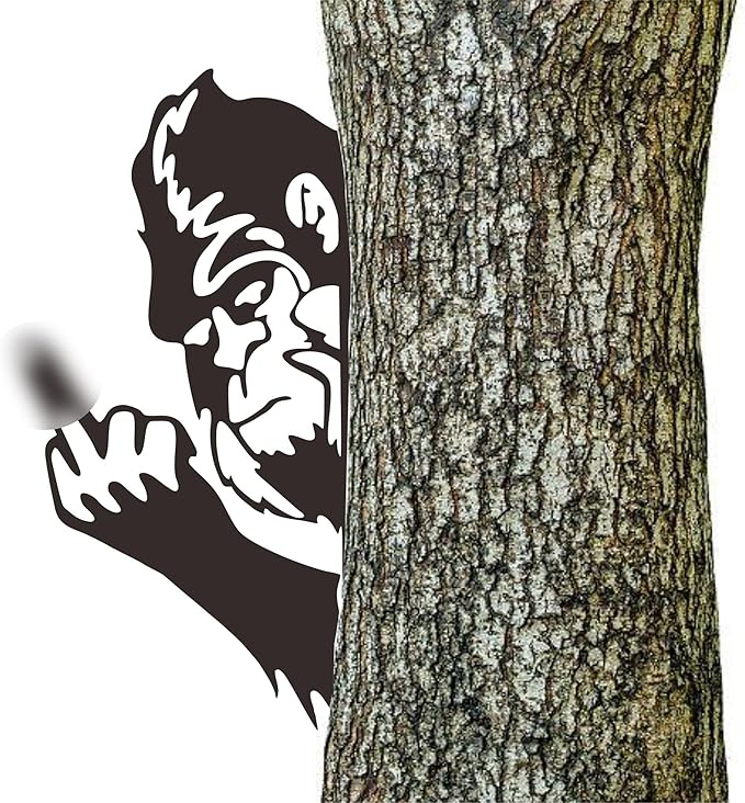 Peaking a Bo Off Bigfoot Animal Metal Sign Art Ornament,Peeping Animal Wall Art Ornament Bigfoot Peeping Around Signs Sasquatch Yard Decor