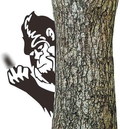 Peaking a Bo Off Bigfoot Animal Metal Sign Art Ornament,Peeping Animal Wall Art Ornament Bigfoot Peeping Around Signs Sasquatch Yard Decor