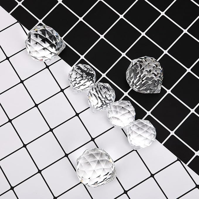 MerryNine 4 Pack Clear TOP K9 Crystal Prism Ball Pendant kit Sun Shine Catcher Rainbow Pendants Maker, Hanging Crystals Prisms with Beautiful Chain (30mm/40mm Mix)