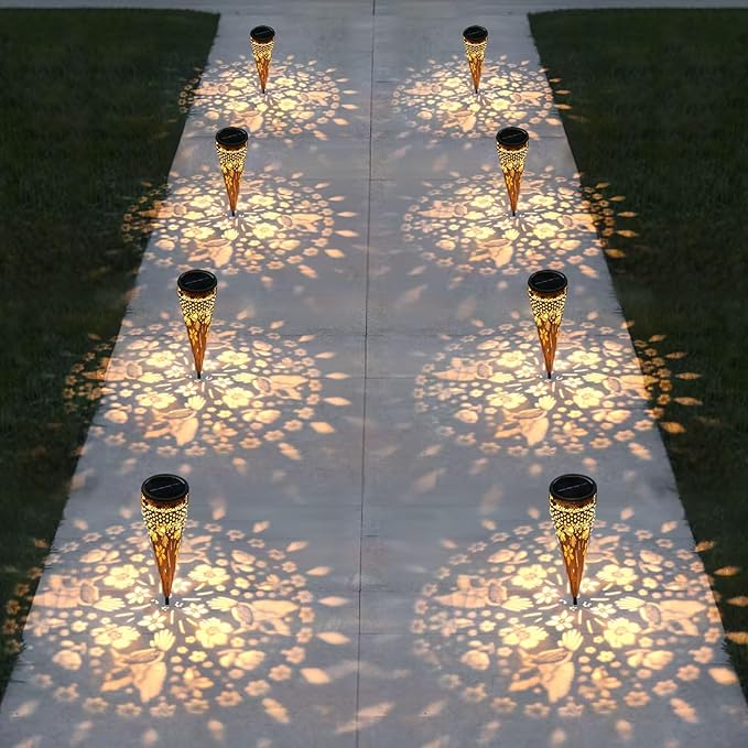 Hummingbird 2 Pack Solar Pathway Lights Metal Yard Garden Light Street Outdoor Landscape Lights Solar Powered Patio Walkway Path Sidewalk Outside Waterproof Lawn Decor Gift Mother Grandmom