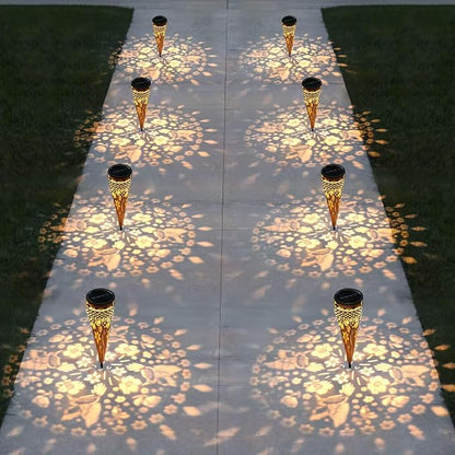 Hummingbird 4 Pack Solar Pathway Lights Metal Yard Garden Light Street Outdoor Landscape Lights Solar Powered Patio Walkway Path Sidewalk Outside Waterproof Lawn Decor Gift Mother Grandmom