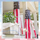 2Pack American Flags Windsock 60Inch Patriotic Decor 4th of July Windsocks with Embroidered Stars Wind Socks Hanging USA Flag Windsock Decoration for Outside Décor Memorial Day,Presidents Day