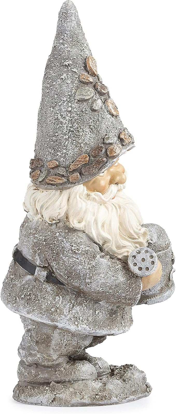 Roman Giftware Inc., Pudgy Pals Collection, Pebble Gnome with Kettle Statue, 14" H, Decorative, Garden Gift, Home Outdoor Decor, Durable, Long Lasting