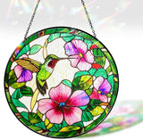 7.8" Hummingbird Stained Glass Suncatcher, Bird Suncatcher for Window Hanging, Art Decor for Home Garden Housewarming, Gift for Mom, Grandma, Women, Friend, Bird Lover BIRD-31B-SG8