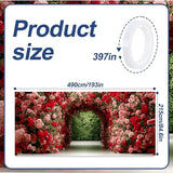 16x7ft Flower Tunnel Arch Garage Door Banner - Colorful Blossom Pathway Backdrop, Large Hanging 2 cars Garage Decorations - for Spring Garden Party & Wedding Valentines Welcome Background Sign, Outdoor Decor