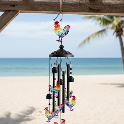 Wind Chimes for Outside, Deep Tone Memorial Windchimes for Patio Porch Balcony Decoration, Memorial Wind Chimes Gifts for Women Mom Grandma Sister (Chicken)