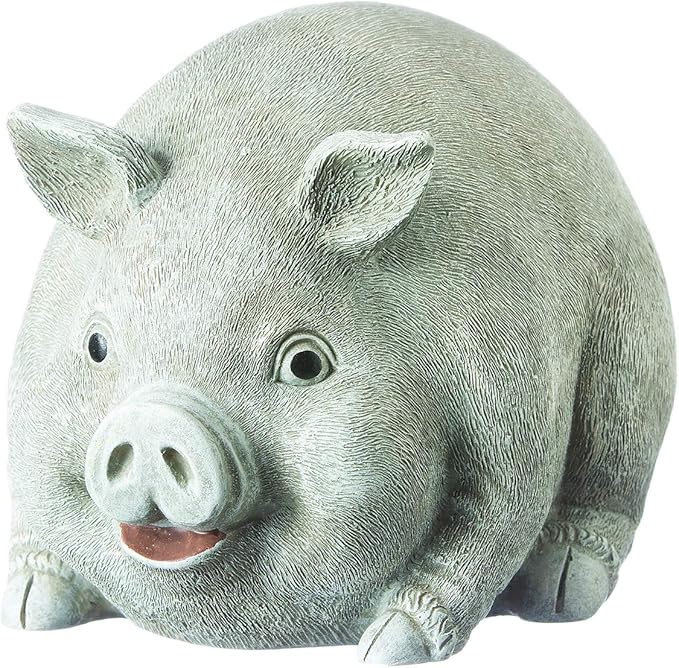Roman - Pig Bluetooth Speaker Pudgy Pal, 6" H, Garden Collection, Resin and Stone, Decorative, Gift, Home Outdoor and Indoor Decor, Durable, Long Lasting