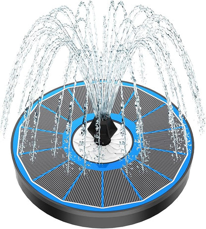 Yzert Solar Water Founatin White Flower Glass - No Battery, 3.5W Solar Fountain Pump for Bird Bath with 4 Fixed Rods&7 Nozzles, Bird Bath Fountains Solar Power for Garden, Outdoor, Pond,Pool